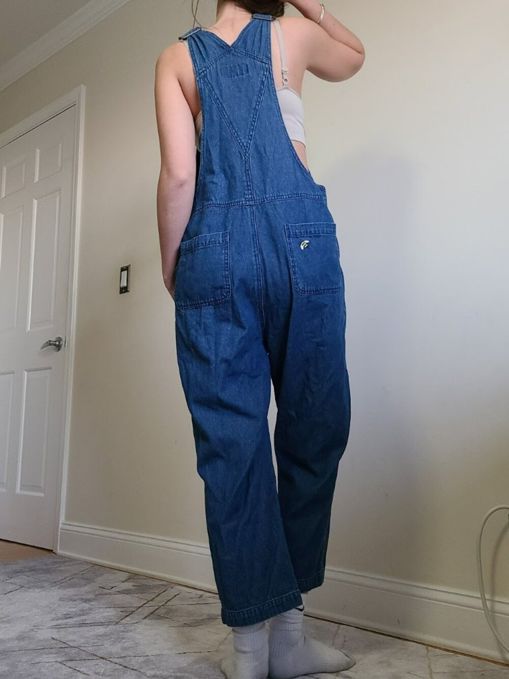 SOLD VTG Overalls Women's L BBQ Picnic Grilling Summer Vibes Bibs Cotton 22" - Picture 4 of 11